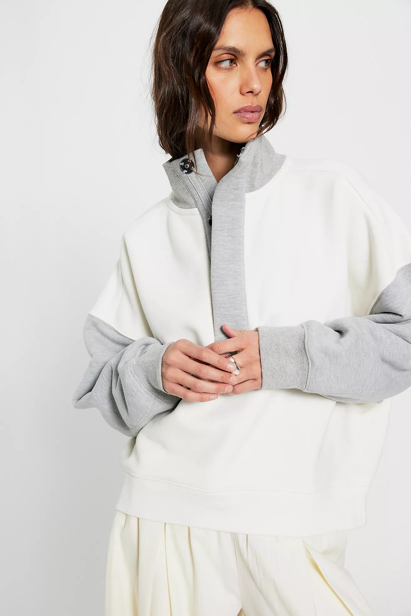 Timeless Colorblock Pullover | Heather Grey Combo