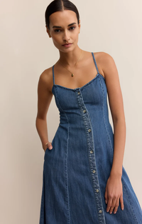 Angel Eyes Denim Midi Dress | Medium Indigo