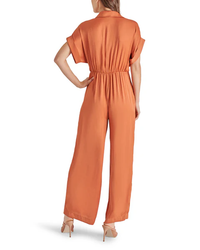 Tori Short Sleeve Jumpsuit in Burnt Orange