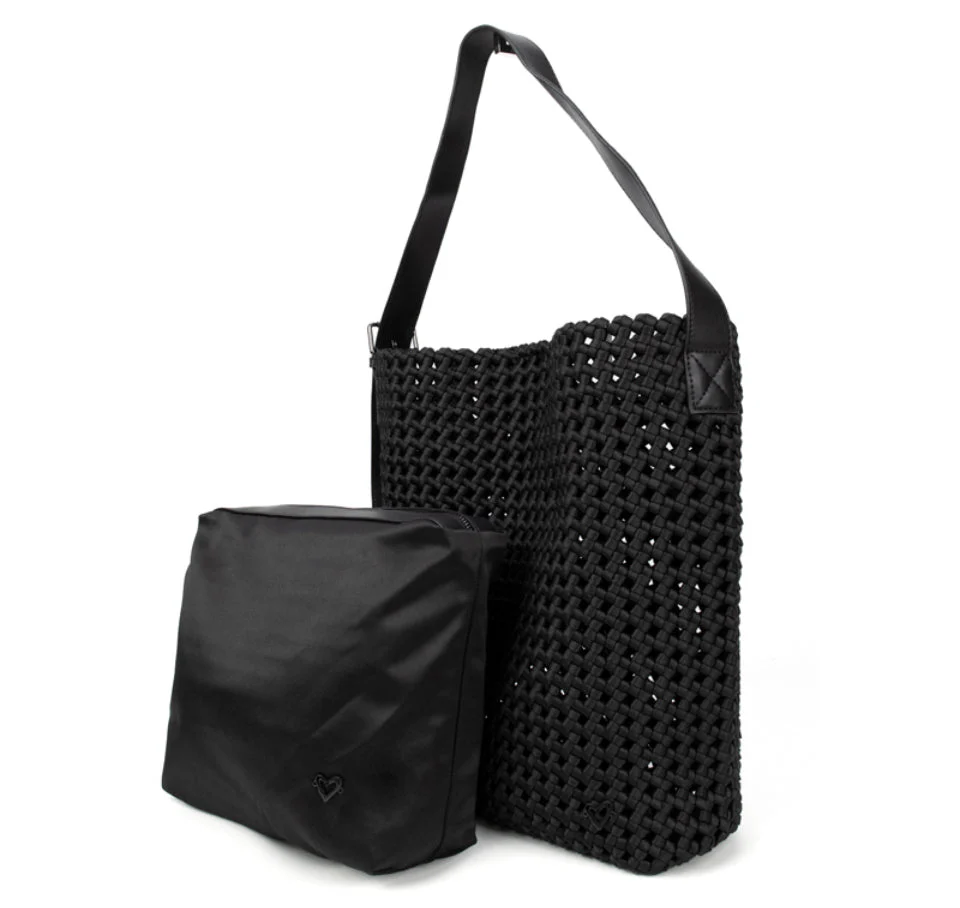 Osler Hobo Woven Tote in Black