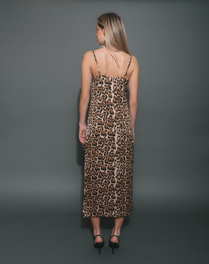 leopard print satin maxi dress Leopard Printed Satin Maxi Dress