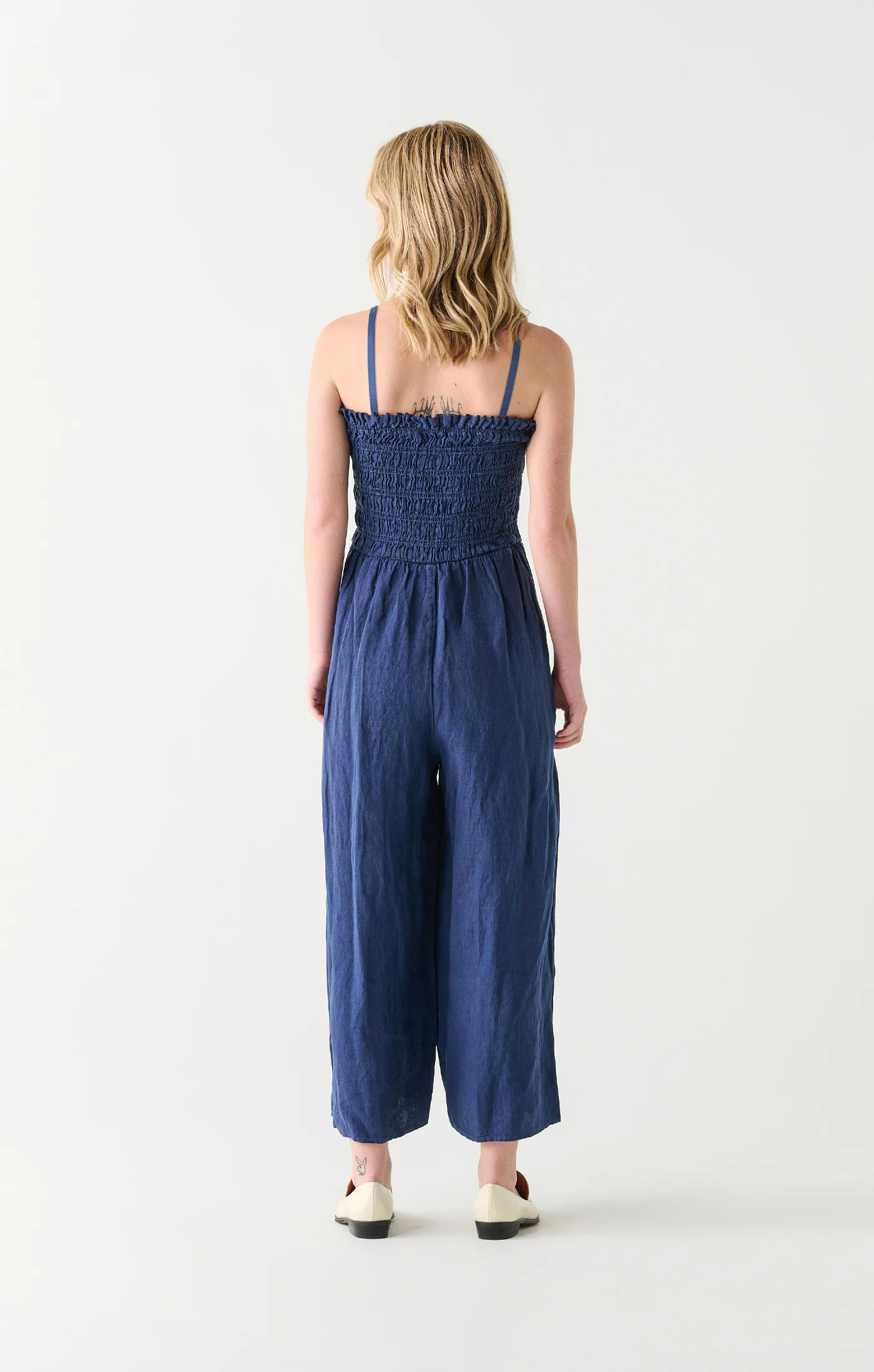 Smocked Jumpsuit in Navy