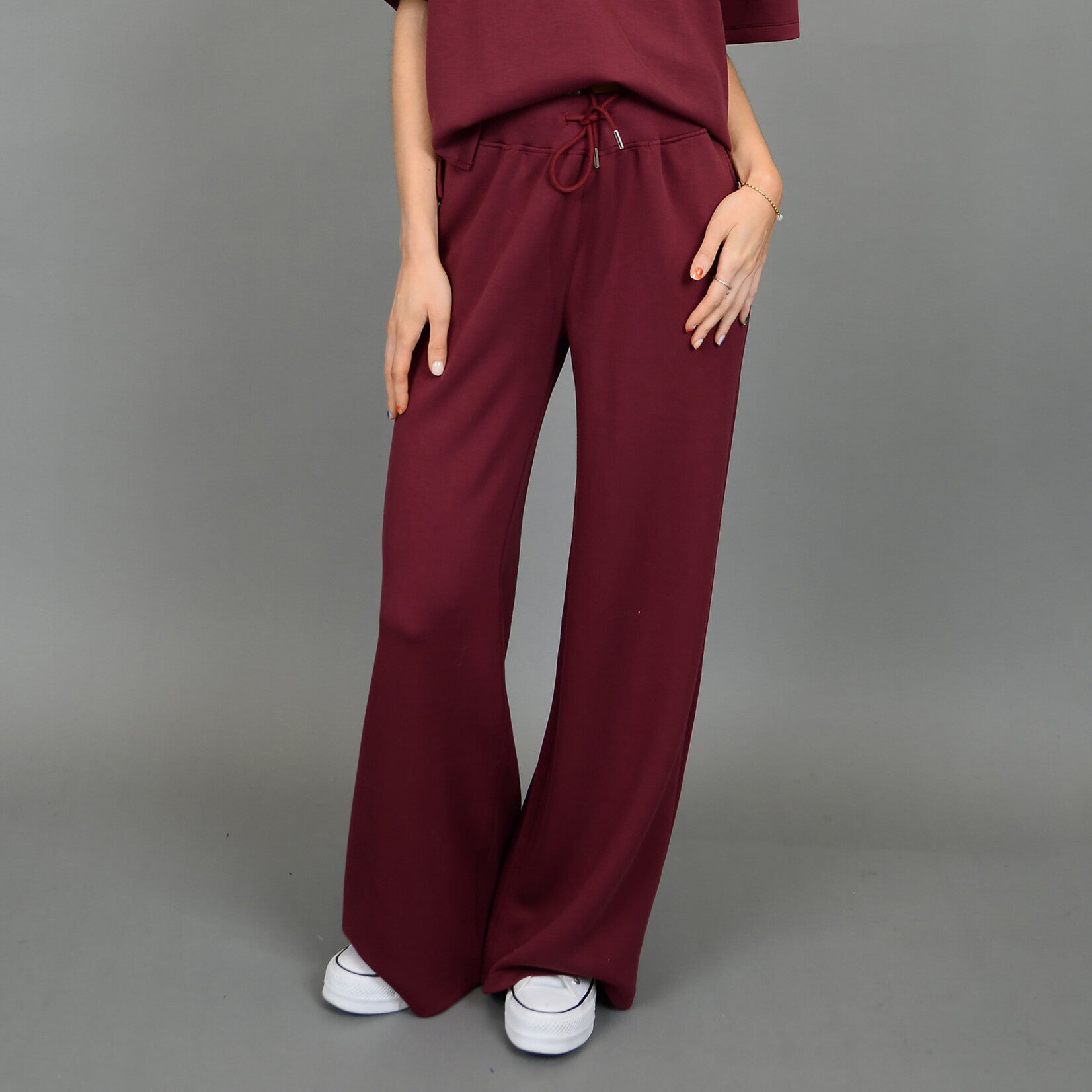 Erika Drawstring Pant in Oxblood | Scuba Collection