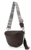 Kimberley Vegan Leather Sling Crossbody in Chocolate
