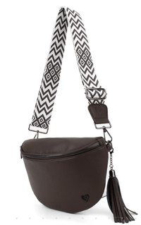 Kimberley Vegan Leather Sling Crossbody in Chocolate
