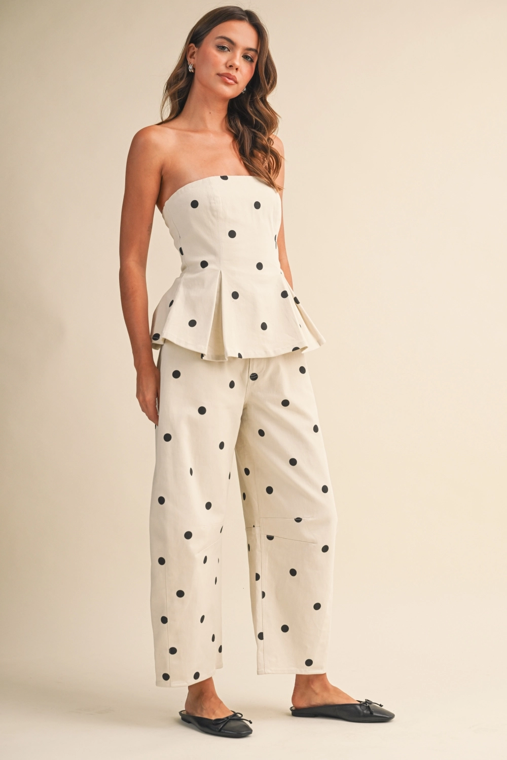 The Polkadot Barrel Pant | Ivory