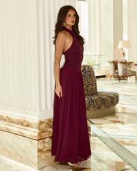 Caliana High Neck Maxi | Plum
