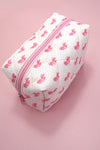 Quilted Bow Cosmetic Pouch Bag | Multiple Colours