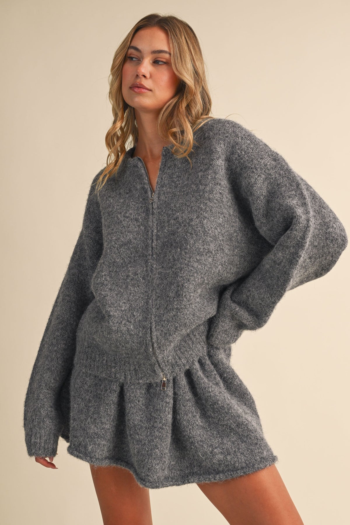 Sabrina Sweater Set in Charcoal