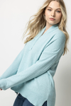 Shawl Collar Tunic Sweater in Frost