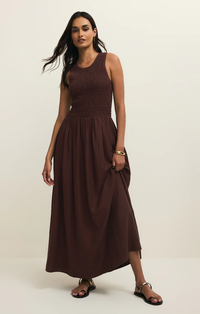 Juniper Linen Maxi Dress | Chocolate Cherry