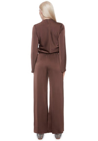 Fiona Solid Satin Wide Leg Pant