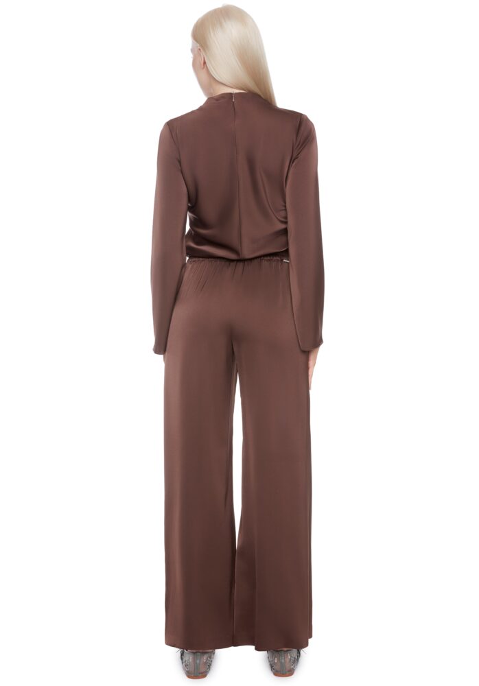 Fiona Solid Satin Wide Leg Pant