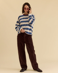 Villa Drawstring Barrel Pant in Chocolate