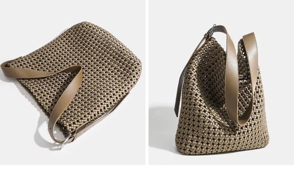 Osler Hobo Woven Tote | Dark Khaki