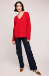 Tilda V-Neck Sweater in Red
