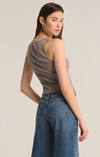 Essy Rib Cropped Tank In Taupe