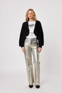 Emmer Fuzzy Knit Bolero | Galaxy Black