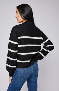 Beckett Sweater in Black Stripe