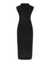 Textured Knit Midi Dress in Black