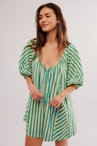 BOP Around Romper In Green Combo