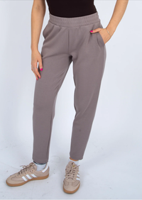 Julina Soft Knit Jogger in Taupe