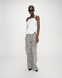 Peplum Bustier Square Neck Top | Ivory