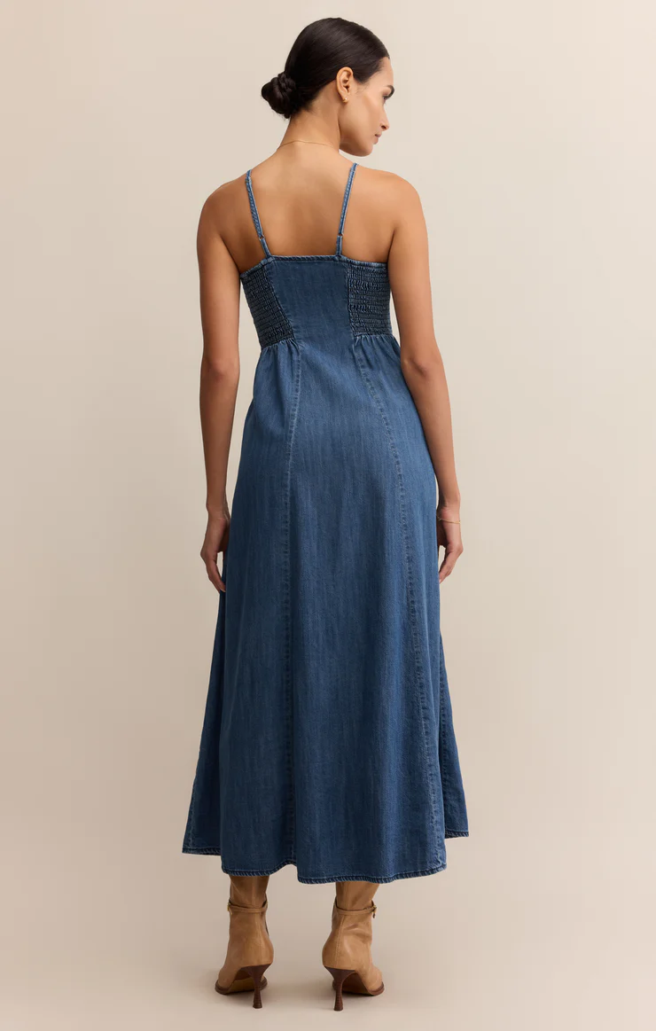 Angel Eyes Denim Midi Dress | Medium Indigo
