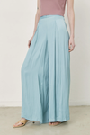 Klimt Satin Wide leg Pant In Sky