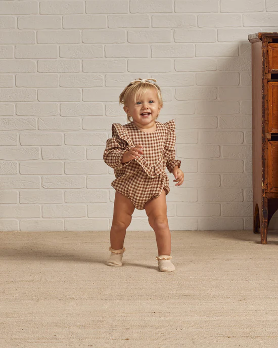 Winnie Romper | Brown Gingham