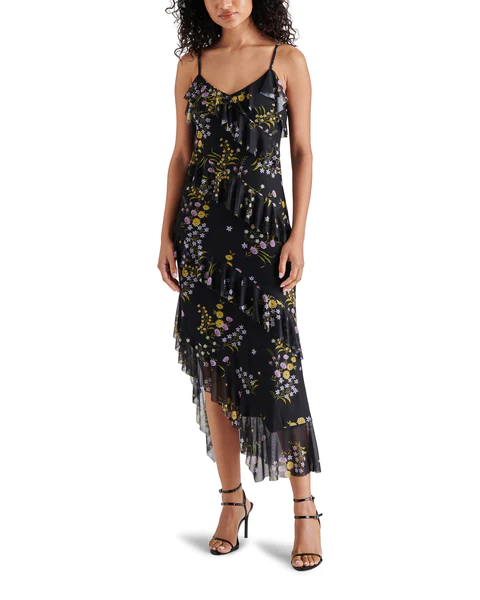 Aida Dress in Black Floral