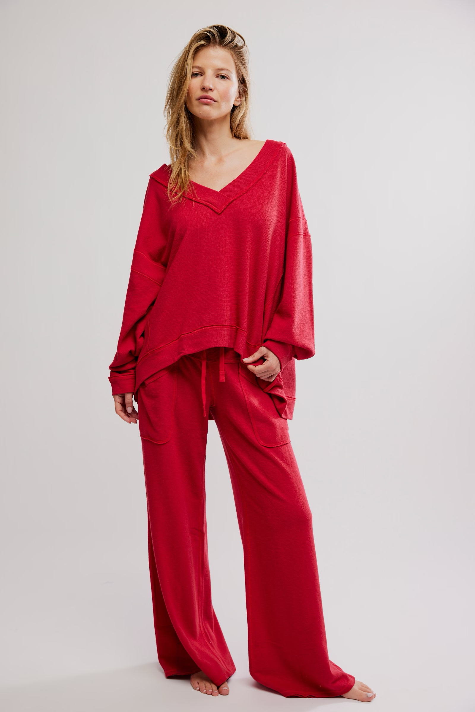 Staycation Pullover in Cherry