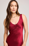 Astra Satin Dress in Crimson