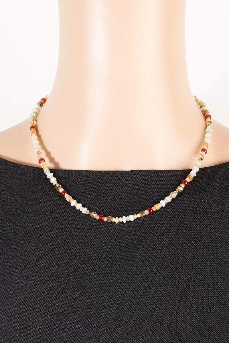 Multi Beads Link Adjustable Necklace