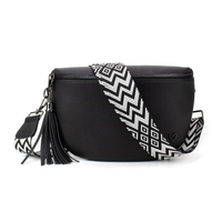 Kimberley Vegan Leather Sling Crossbody in Black
