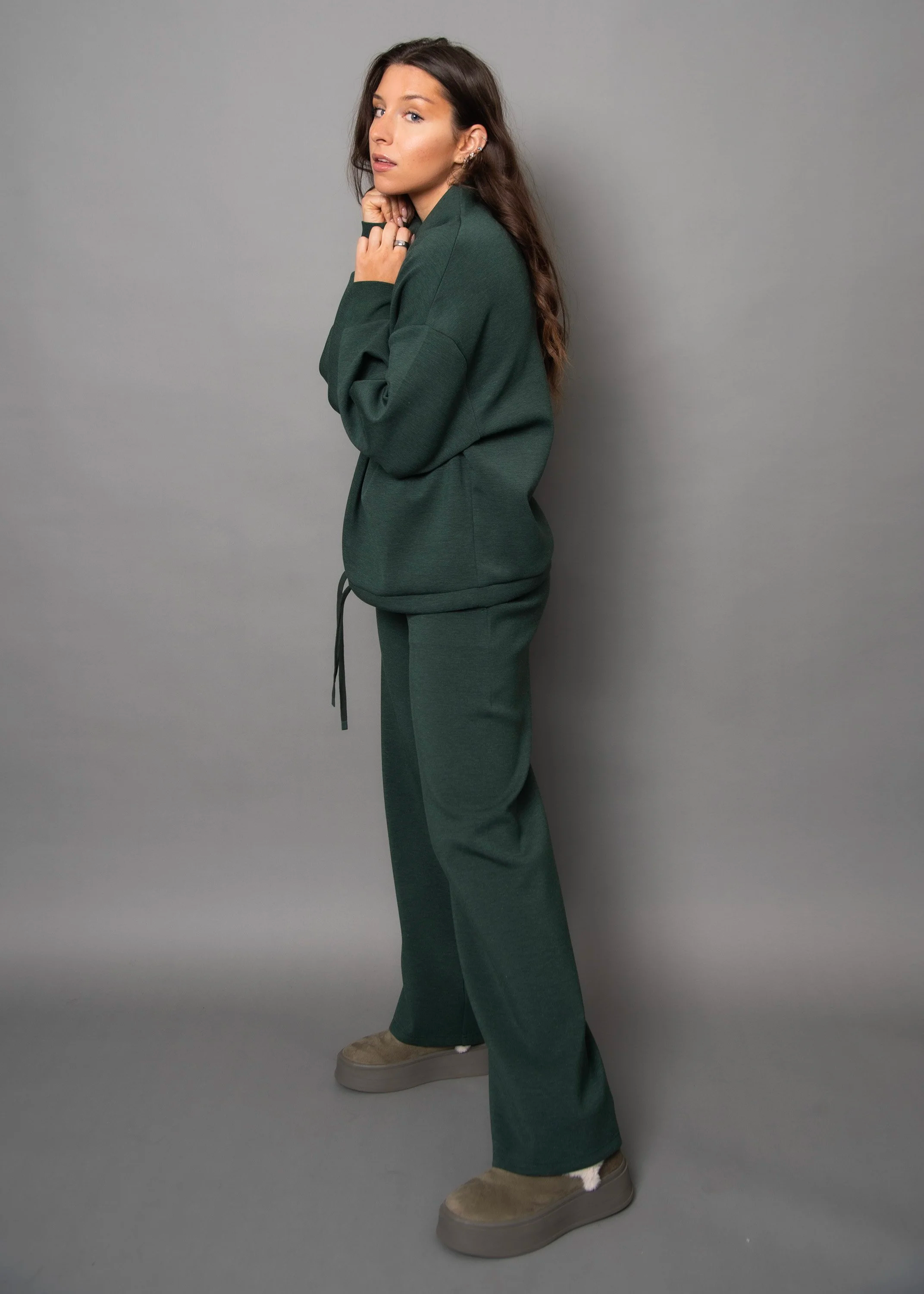 Victoria Luxe Soft Knit Pant in Pine
