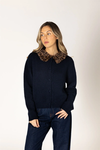 Aurora Cardigan with detachable faux fur collar