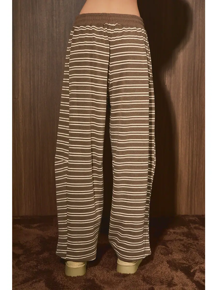 Striped Low-Rise Barrel Lounge Sweatpants