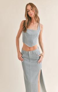 Locals Only Denim Corset Top