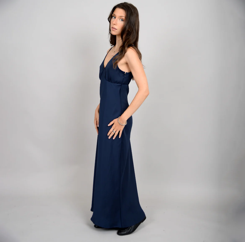 Drimma V-Neck Dress in Navy