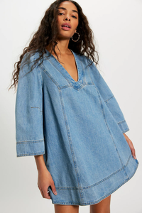 Goldie Denim Mini Dress | Celestial Blue