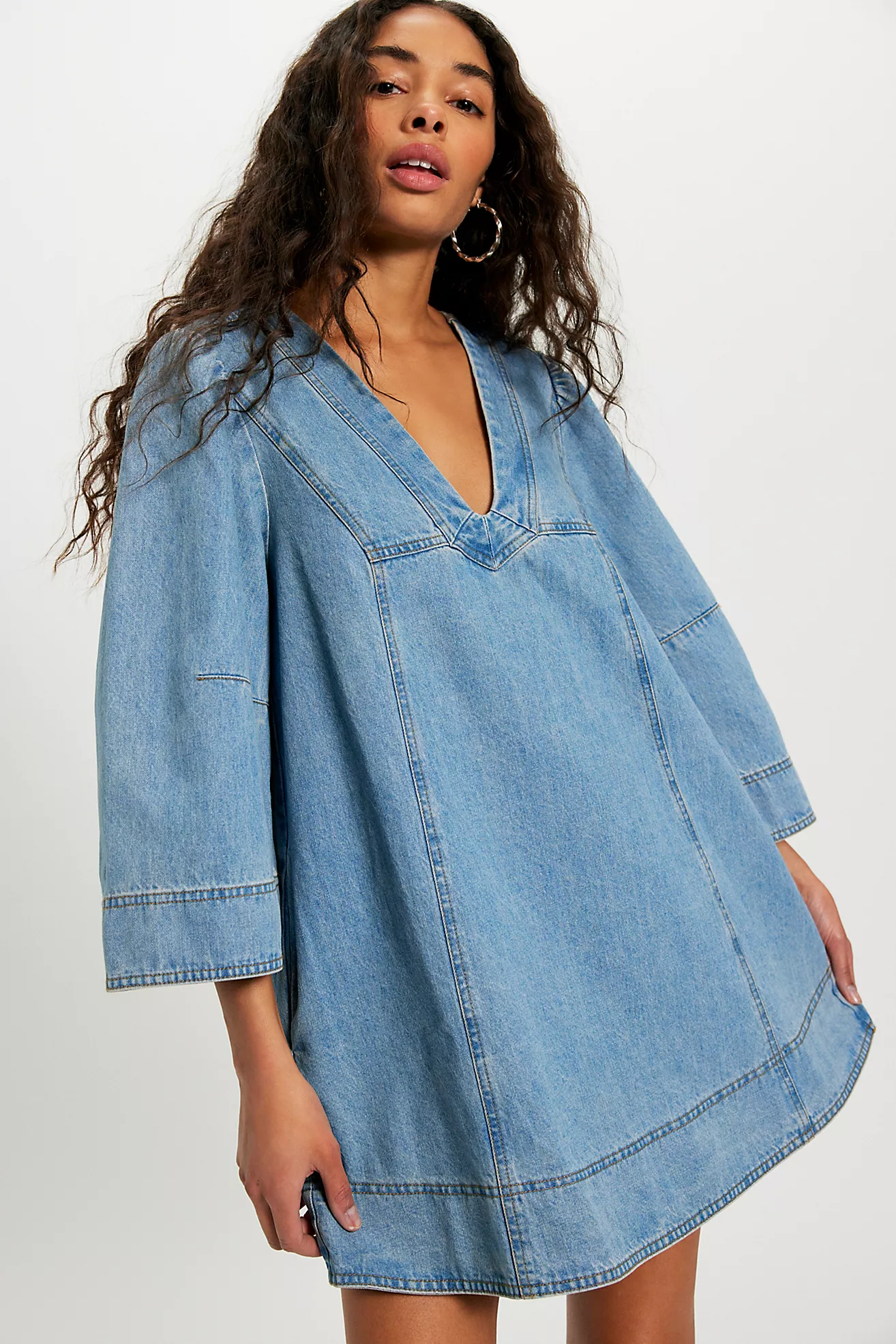 Goldie Denim Mini Dress | Celestial Blue