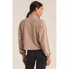 On The Run Half Zip Sweatshirt in Latte