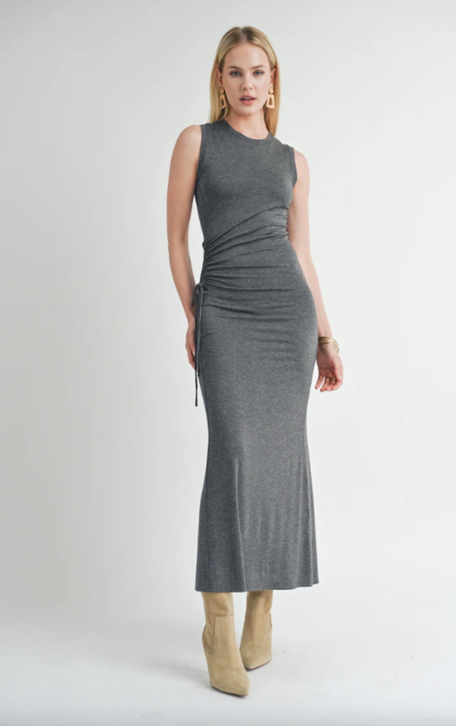 Time Alone Side Ruched Midi Dress Krush Clothing Boutique Time Alone Side Ruched Midi Dress Krush Clothing Boutique