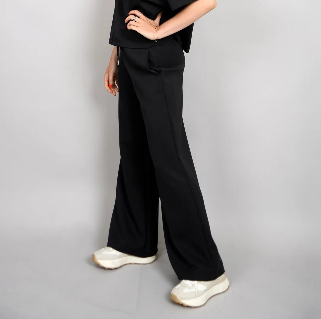 Erika Drawstring Pant in Black | Scuba Collection