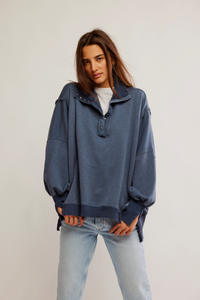 WTF Camden Henley Sweatshirt | Navy