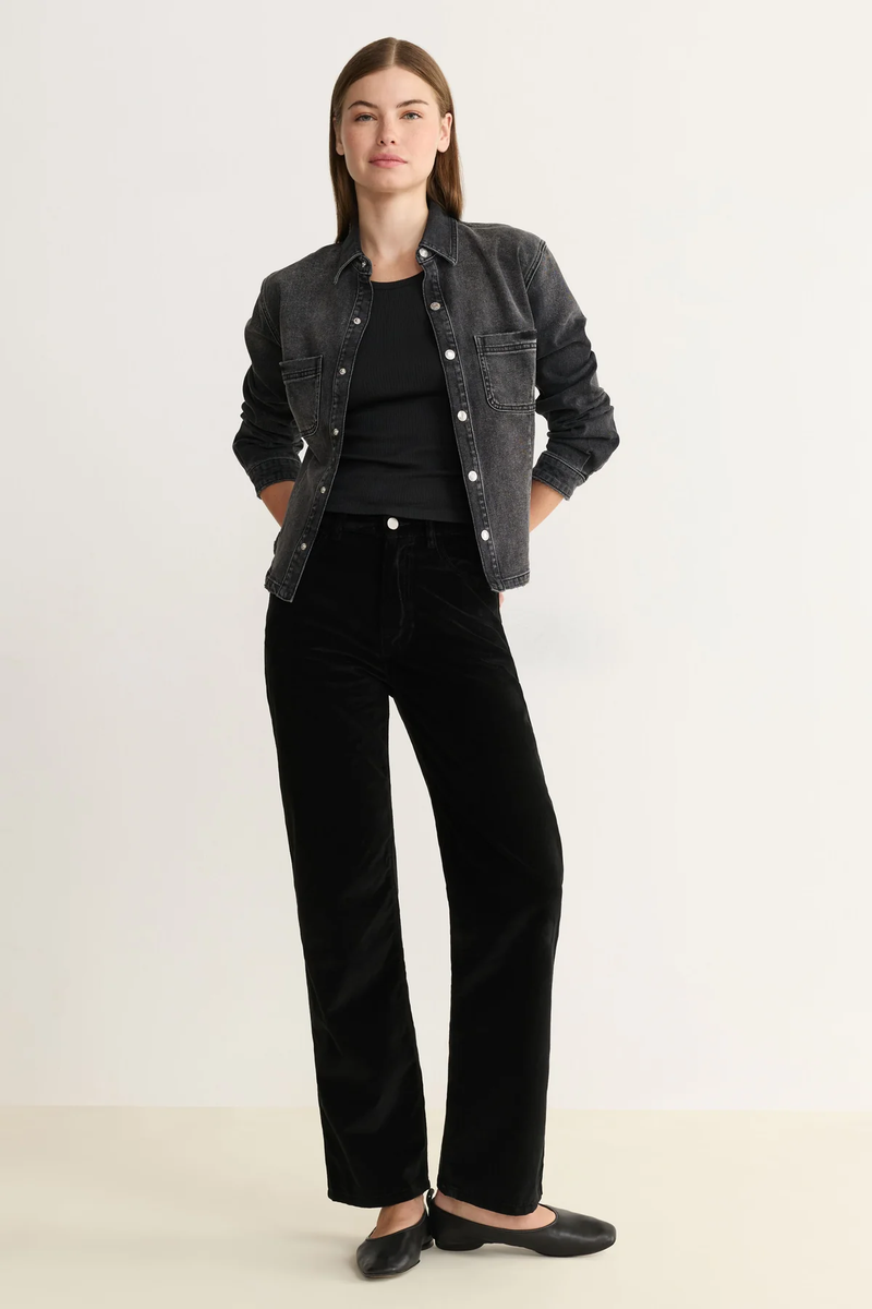 SAT 90s Straight in Black Velvet