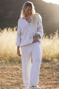 Hailee Sweater Set In Ivory Heather