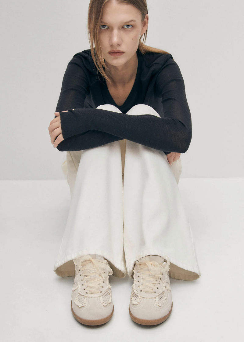 TB.490 Crochet Cream Leather Sneakers PRE-ORDER