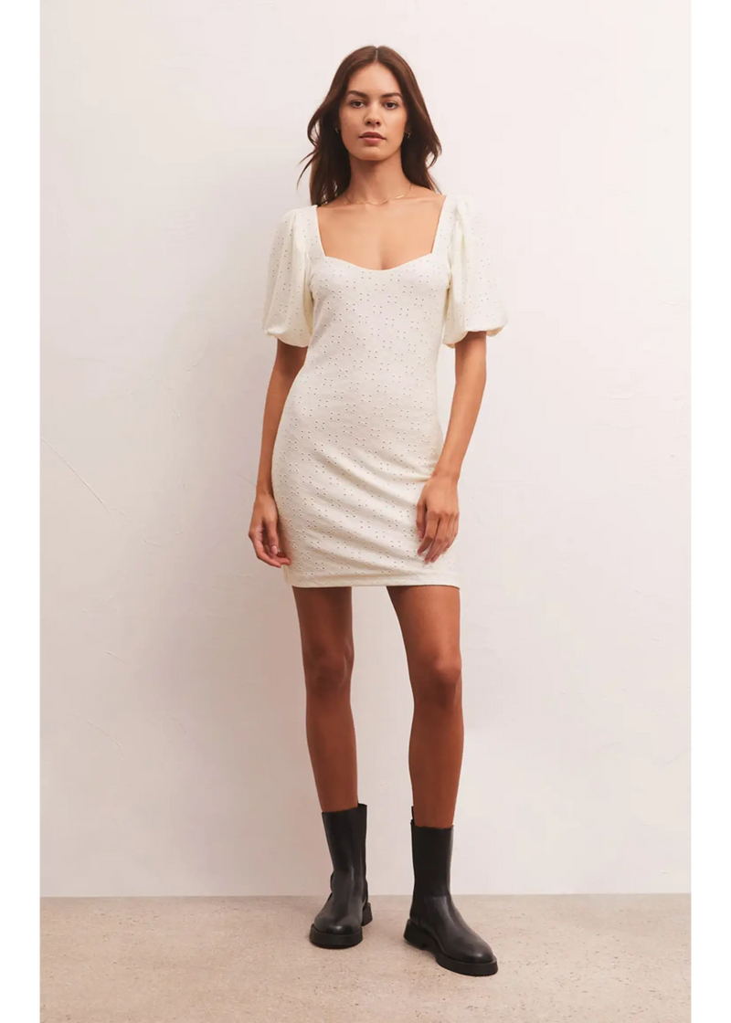 Belle Knit Eyelet Mini Dress